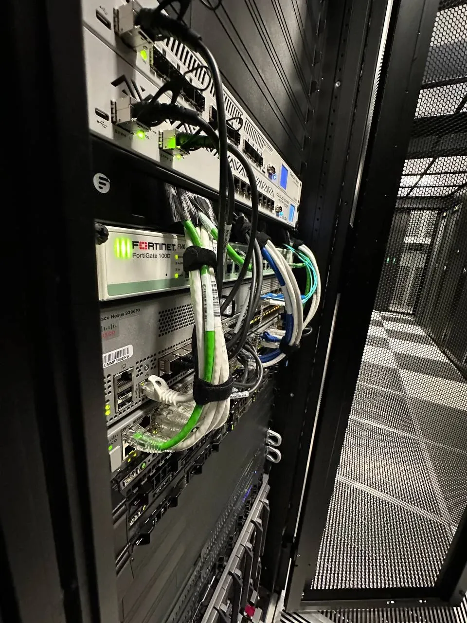 Fortinet firewall, Cisco Nexus switch and MikroTik routers